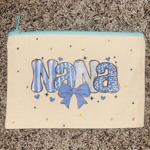 Blue and Cream 'Nana' Pouch